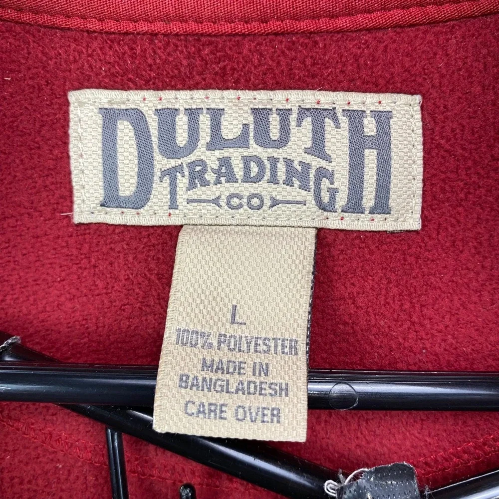 Duluth Trading Co. Mens L Fleece‎ Vest Full Zip Mock Neck Red Sleeveless